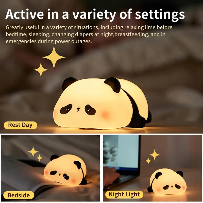 AMMTOO Nachtlamp Kinderen Panda Touch Siliconen USB — foto 5