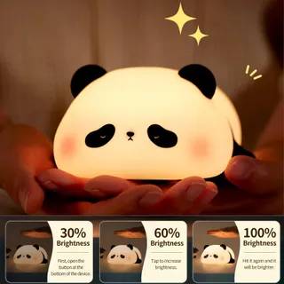 AMMTOO Nachtlamp Kinderen Panda Touch Siliconen USB — miniatuur 2