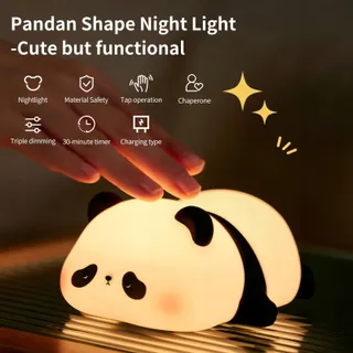 AMMTOO Nachtlamp Kinderen Panda Touch Siliconen USB — miniatuur 8