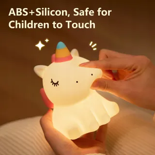 AMMTOO Eenhoorn Nachtlampje Kinderen Siliconen USB Touch — miniatuur 5