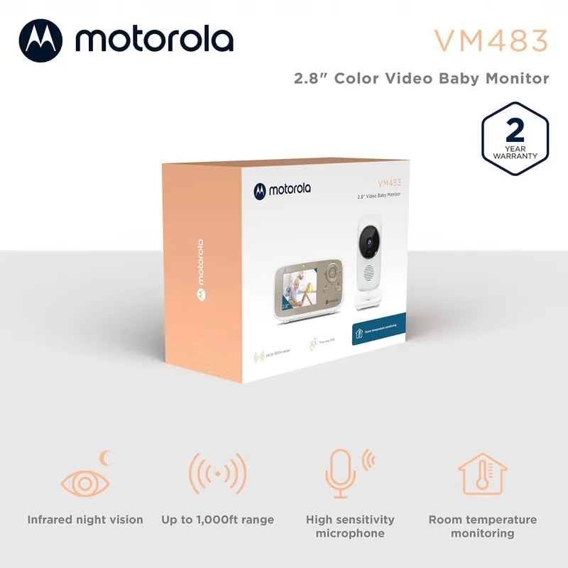 MOTOROLA Nursery VM483 Babyfoon Camera Infrarood Zoom Terugspreken — foto 3