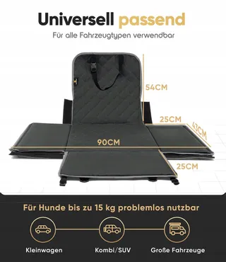 HELDENWERK Hondenautostoel Extra Stevig Waterdicht Zwart Grijs — miniatuur 1