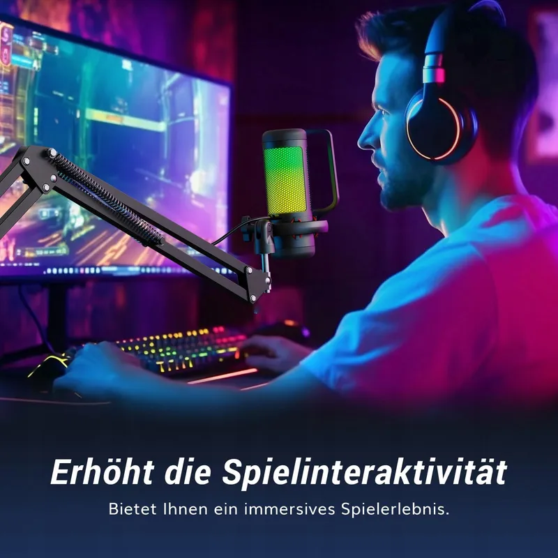 TONOR RGB Gaming USB Microfoon PC Set Streaming TC310+ — foto 9