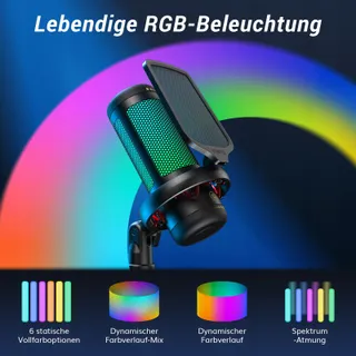 TONOR RGB Gaming USB Microfoon PC Set Streaming TC310+ — miniatuur 5