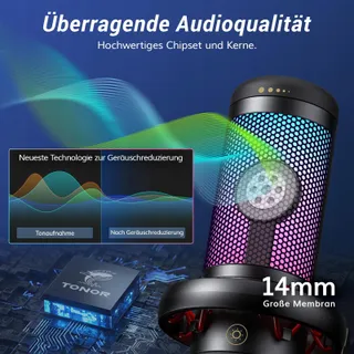 TONOR RGB Gaming USB Microfoon PC Set Streaming TC310+ — miniatuur 4