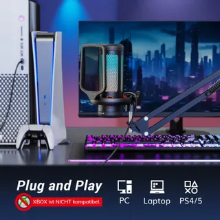 TONOR RGB Gaming USB Microfoon PC Set Streaming TC310+ — miniatuur 2