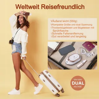 NEWBEALER Mini Reisstrijkijzer Universele Spanning Compact Goud — miniatuur 3