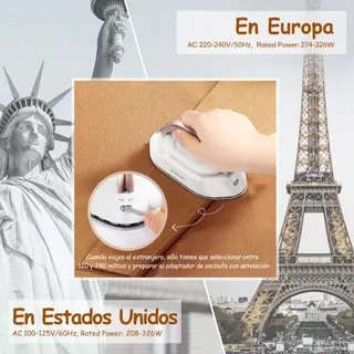 NEWBEALER Mini Reisstrijkijzer Universele Spanning Compact Goud — miniatuur 4