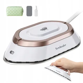 NEWBEALER Mini Reisstrijkijzer Universele Spanning Compact Goud