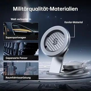 SYNCWIRE MagSafe Autohouder Universeel Tesla Kevlar Zilver — miniatuur 6