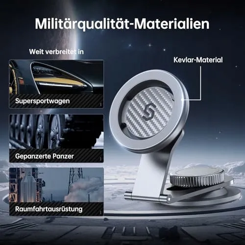 SYNCWIRE MagSafe Autohouder Universeel Tesla Kevlar Zilver — foto 6