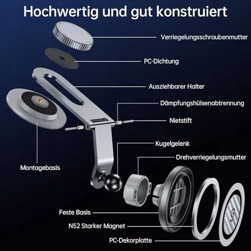 SYNCWIRE MagSafe Autohouder Universeel Tesla Kevlar Zilver — foto 7