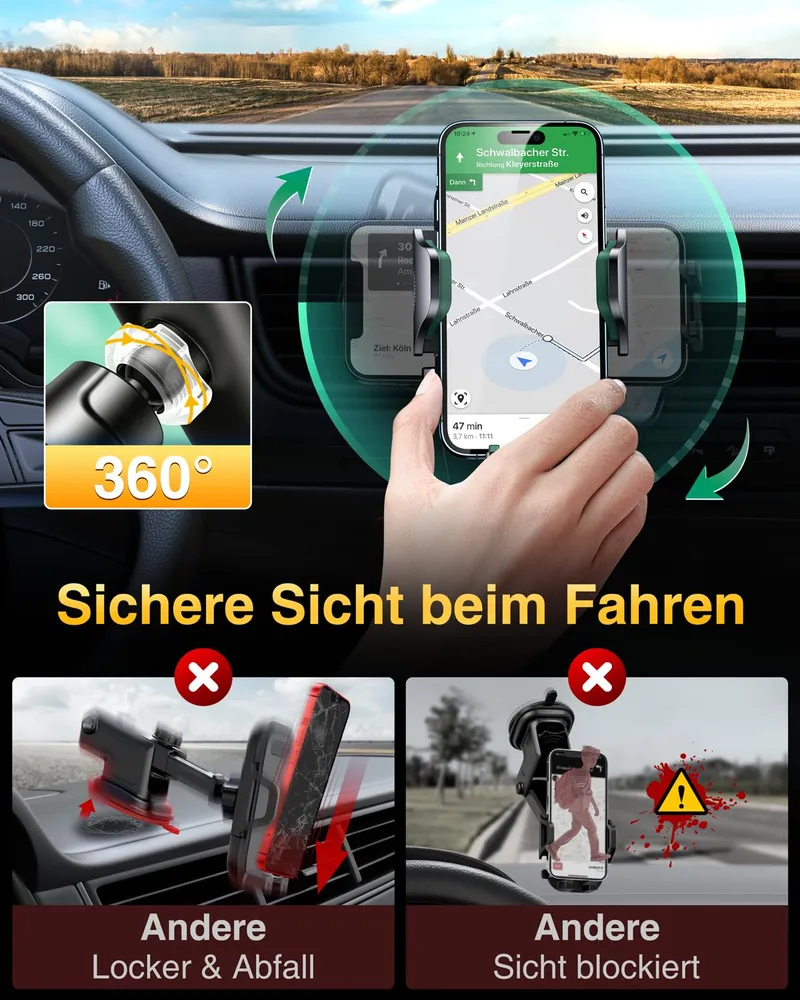 VANMASS Autohouder 2025 Groen Voor iPhone 16 Pro — foto 4