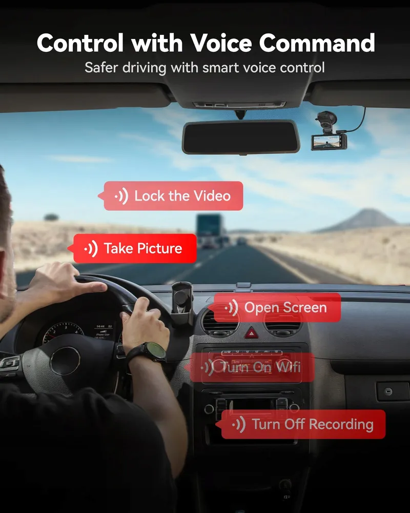 REDTIGER 4K Dashcam Voor Achter Touchscreen GPS WiFi 128GB — foto 4