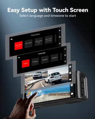REDTIGER 4K Dashcam Voor Achter Touchscreen GPS WiFi 128GB — miniatuur 3