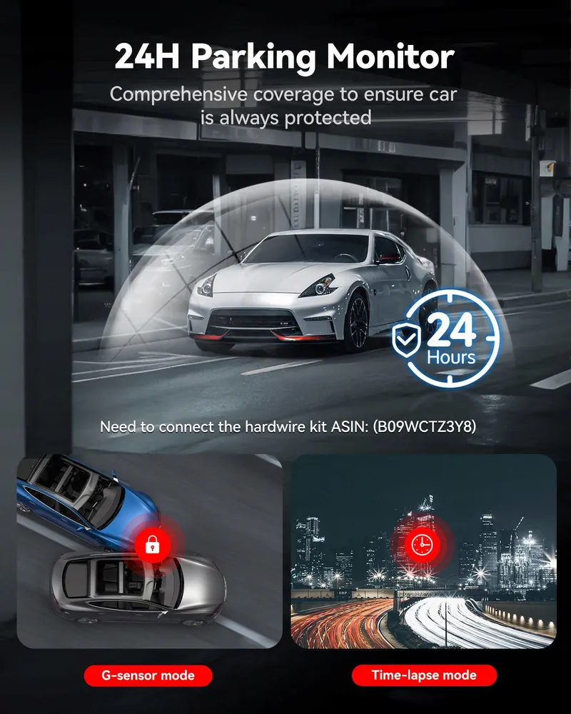 REDTIGER 4K Dashcam Voor Achter Touchscreen GPS WiFi 128GB — foto 8