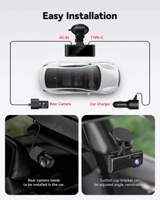 REDTIGER 4K Dashcam Voor Achter Touchscreen GPS WiFi 128GB — miniatuur 9
