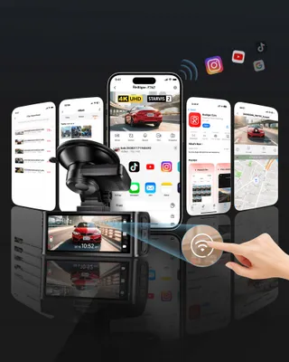 REDTIGER 4K Dashcam Voor Achter Touchscreen GPS WiFi 128GB — miniatuur 13