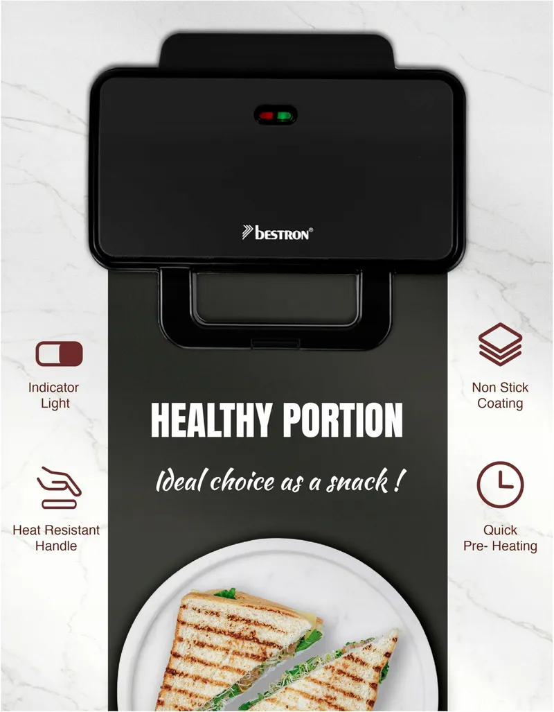 BESTRON XL Sandwichmaker 2 Sandwiches Automatische Temperatuurregeling — foto 5