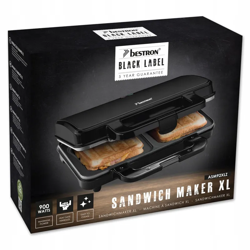 BESTRON XL Sandwichmaker 2 Sandwiches Automatische Temperatuurregeling — foto 7