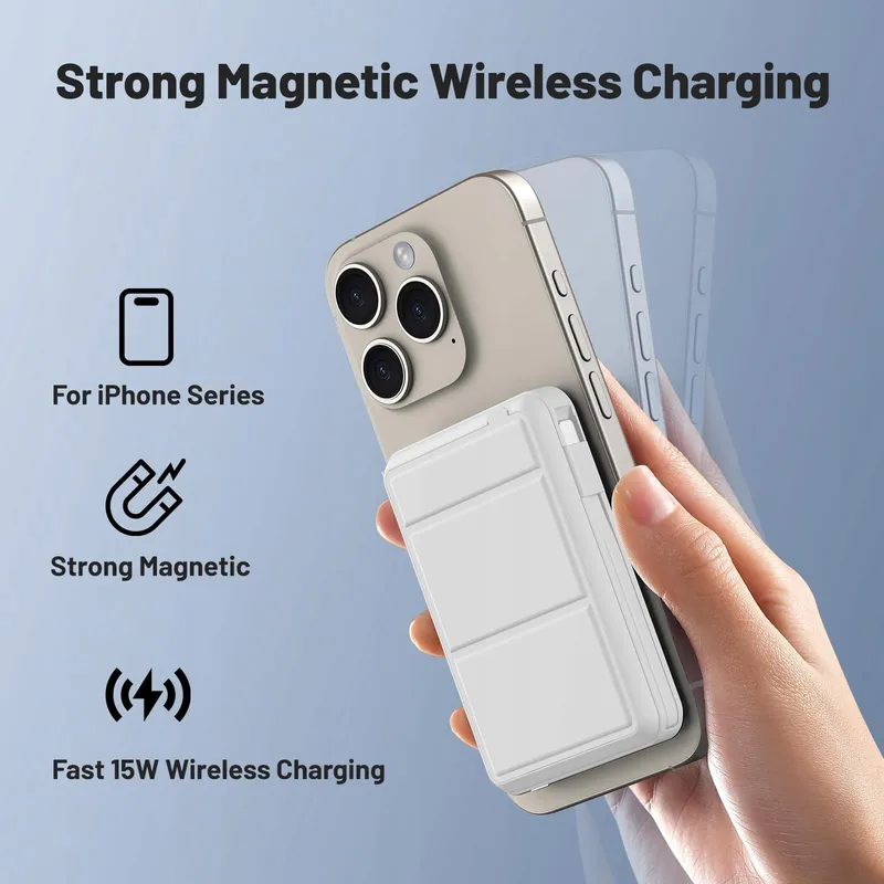 AZMUTH 10000mAh Magnetische Draadloze Powerbank iPhone 16/15/14/13 — foto 2