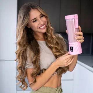 BLENDYGO 3 Mini Draagbare Smoothieblender USB-C 550ml BPA-Vrij Roze — miniatuur 2