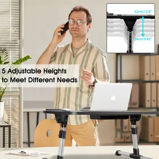 AIROPEN Laptoptafel Voor Bed Verstelbaar Koelventilator Lade — miniatuur 4