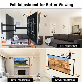 FORGING MOUNT TV Wandbeugel Lang Bereik 32-75 Inch 180° Draaibaar — miniatuur 3
