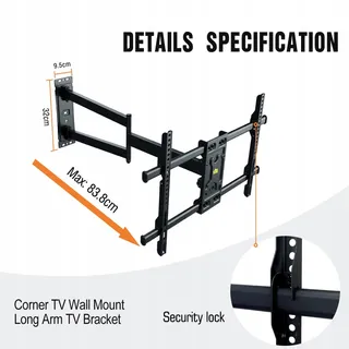 FORGING MOUNT TV Wandbeugel Lang Bereik 32-75 Inch 180° Draaibaar — miniatuur 5