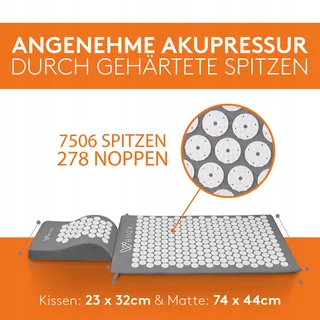 WELLAX Acupressuurmat Met Kussen Massage Kokos — miniatuur 2