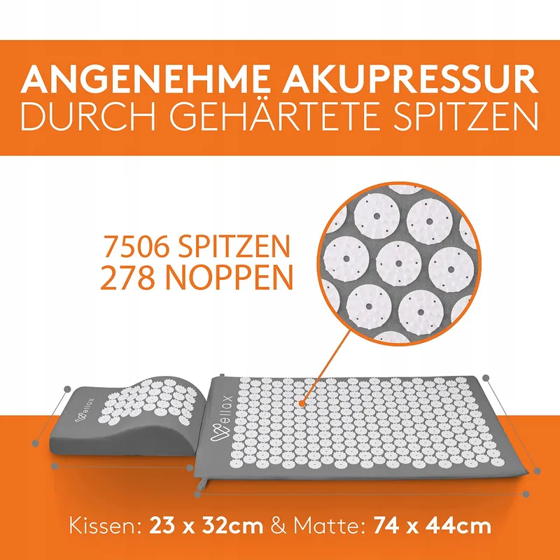 WELLAX Acupressuurmat Met Kussen Massage Kokos — foto 2