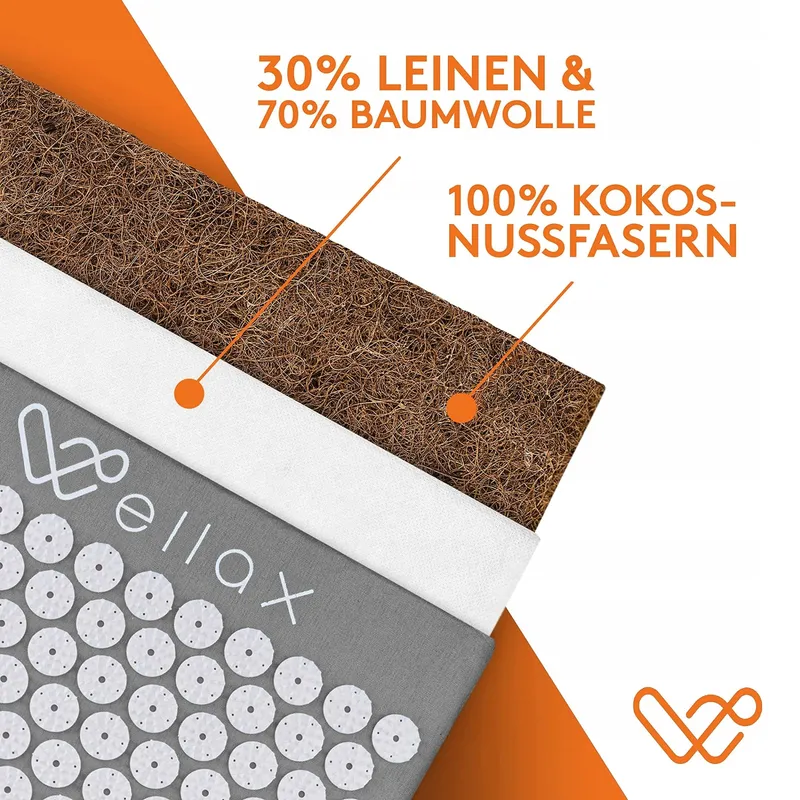 WELLAX Acupressuurmat Met Kussen Massage Kokos — foto 3