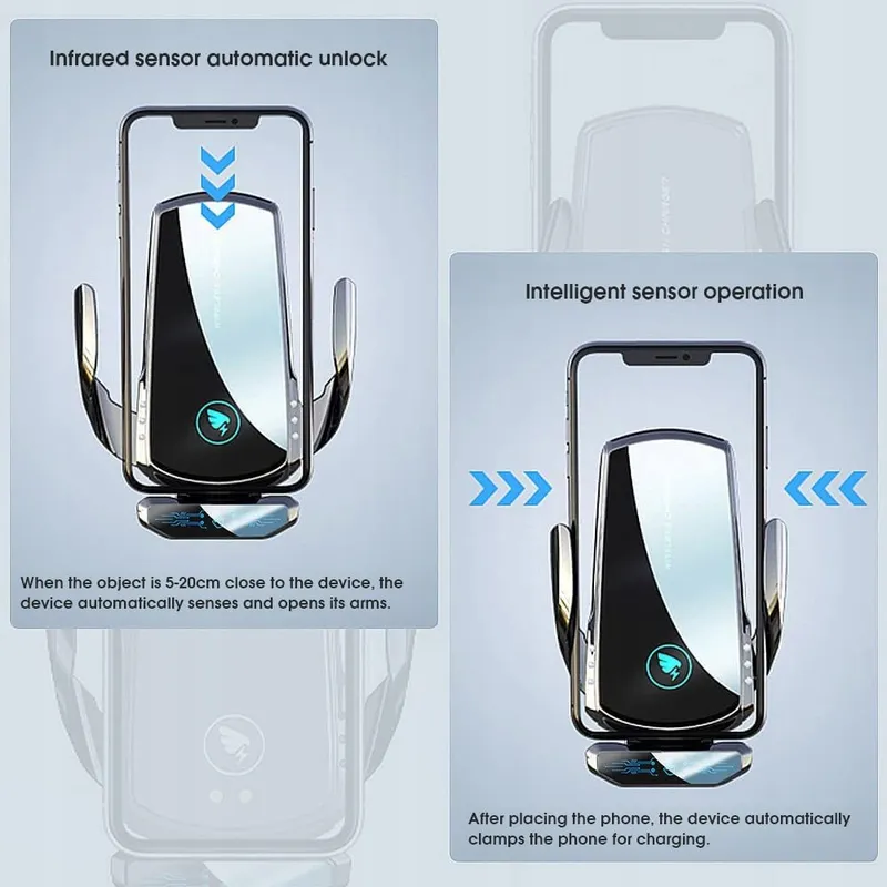 AMAZEFAN Draadloze Autolader 15W Qi voor iPhone Samsung Huawei — foto 3
