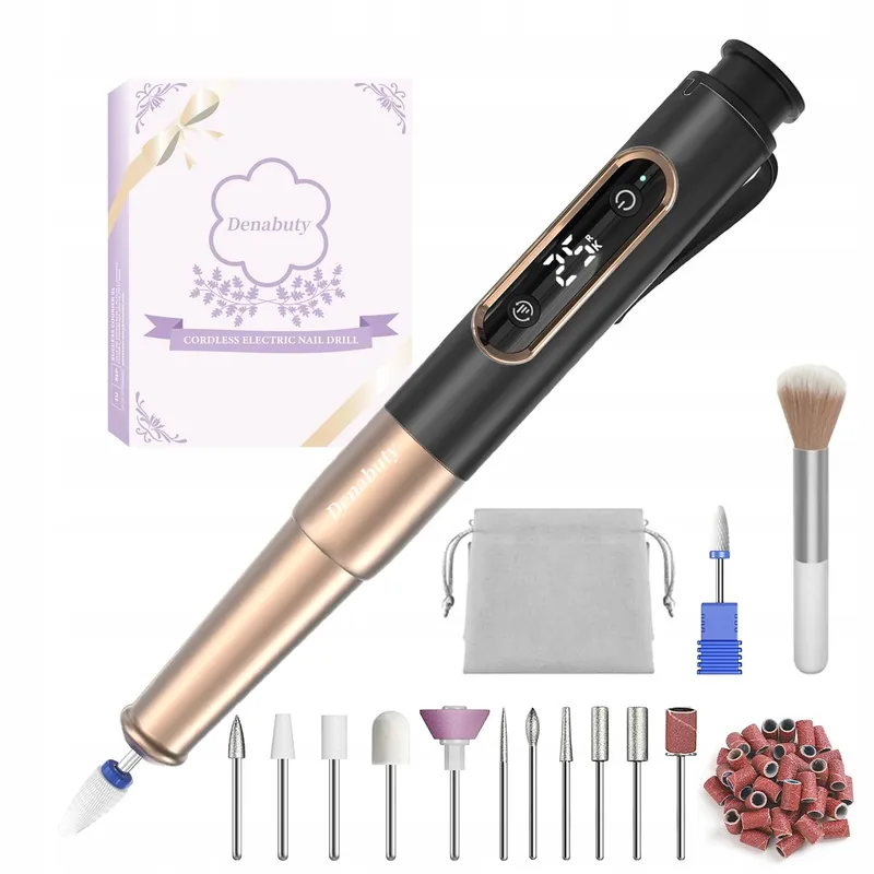 DENABUTY Elektrische Nagelfrees 12-in-1 25000 RPM USB Zwart — foto 1