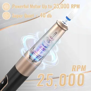 DENABUTY Elektrische Nagelfrees 12-in-1 25000 RPM USB Zwart — miniatuur 3