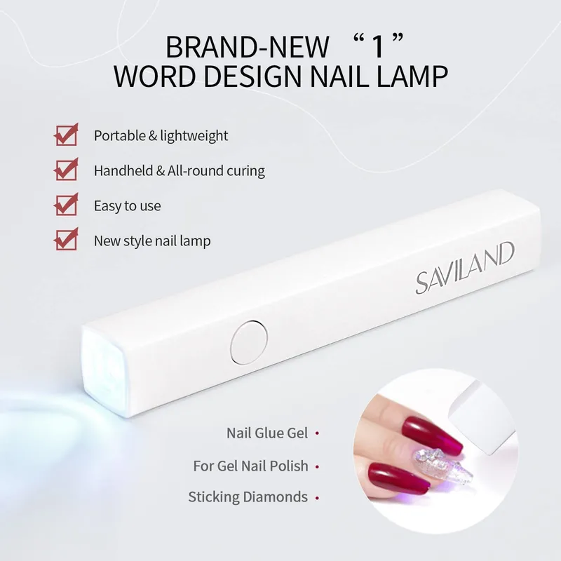 SAVILAND Mini UV LED Nagellamp Huidbescherming Draagbaar Vrouwen — foto 2