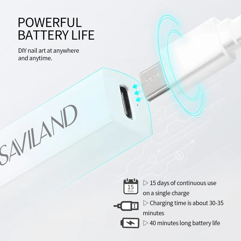 SAVILAND Mini UV LED Nagellamp Huidbescherming Draagbaar Vrouwen — foto 5