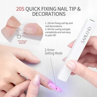SAVILAND Mini UV LED Nagellamp Huidbescherming Draagbaar Vrouwen — miniatuur 4