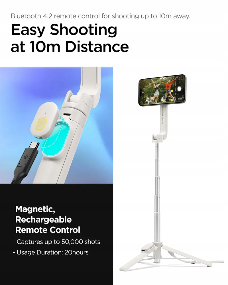 SPIGEN MagSafe Selfie Stick Bluetooth iPhone 16 15 Samsung S24 S23 — foto 6