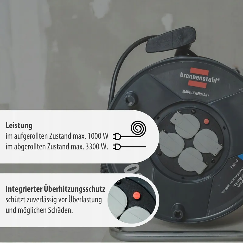 BRENNENSTUHL Garant V2 Kabelhaspel 50m 4 Stopcontacten Oververhitting — foto 5