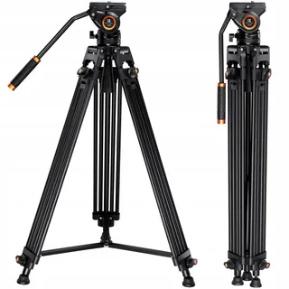 K&F CONCEPT Videostatief 360° Vloeistofkop 184cm DSLR Camera — miniatuur 1