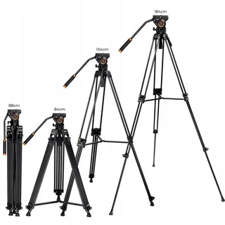 K&F CONCEPT Videostatief 360° Vloeistofkop 184cm DSLR Camera — miniatuur 6