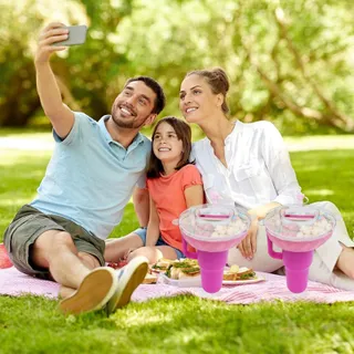 XZYDEN Snackbakje met Deksel 4 Vakken voor Beker 40oz Roze — miniatuur 7