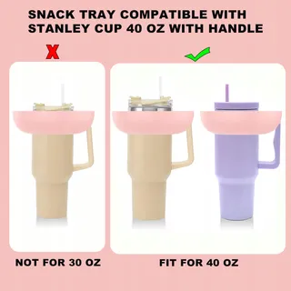 XZYDEN Snackbakje met Deksel 4 Vakken voor Beker 40oz Roze — miniatuur 3