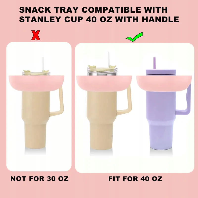 XZYDEN Snackbakje met Deksel 4 Vakken voor Beker 40oz Roze — foto 3