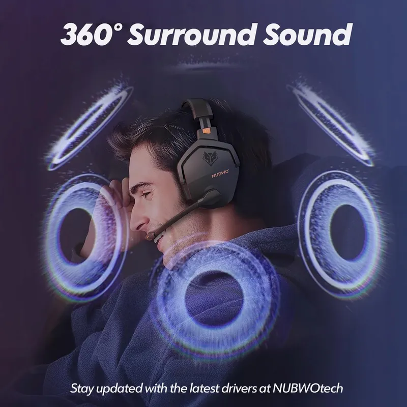 NUBWO G06 Draadloze Gaming Headset Microfoon PS5 PS4 PC — foto 4