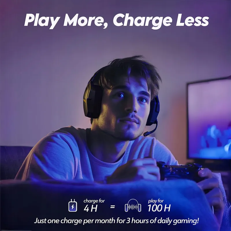 NUBWO G06 Draadloze Gaming Headset Microfoon PS5 PS4 PC — foto 6