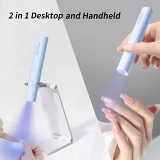 DENABUTY Mini UV LED Nagellamp Draagbaar Blauw Accu — miniatuur 3