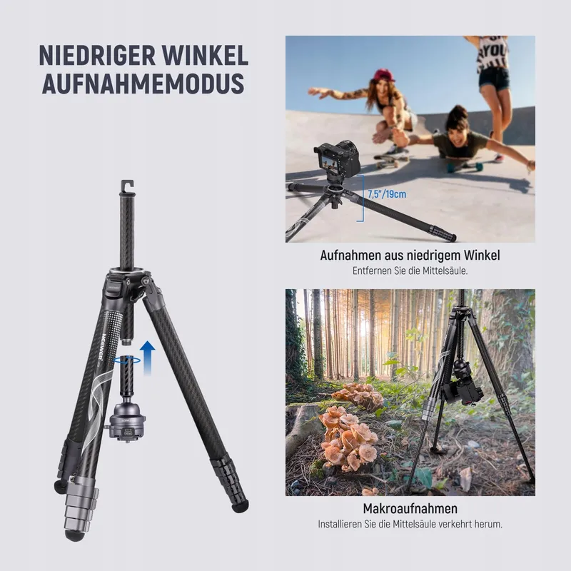 NEEWER LITETRIP LT32 Statief 62 Inch Koolstofvezel 360 Kop — foto 8