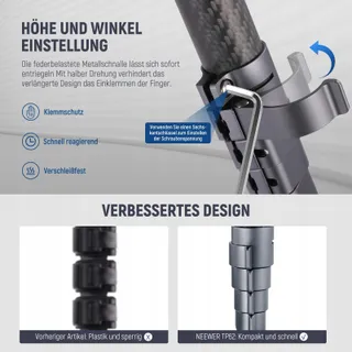NEEWER LITETRIP LT32 Statief 62 Inch Koolstofvezel 360 Kop — miniatuur 3